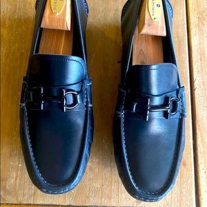Salvatore Ferragamo Parigi Horse Bit Loafers Mens 9.5 EE Black Leather Drivers